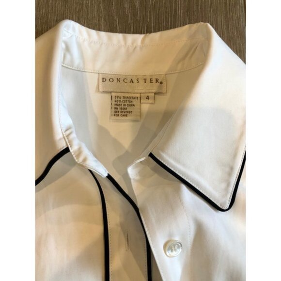 DONCASTER women's white buttons down shirt dress size 4 - Picture 5 of 7